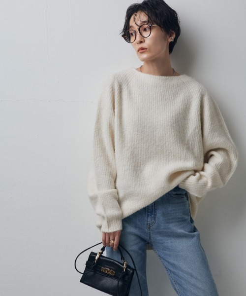 [RASW]アルパカ混ラウンドヘムニット（ニット/セーター）｜RASW（ラス）