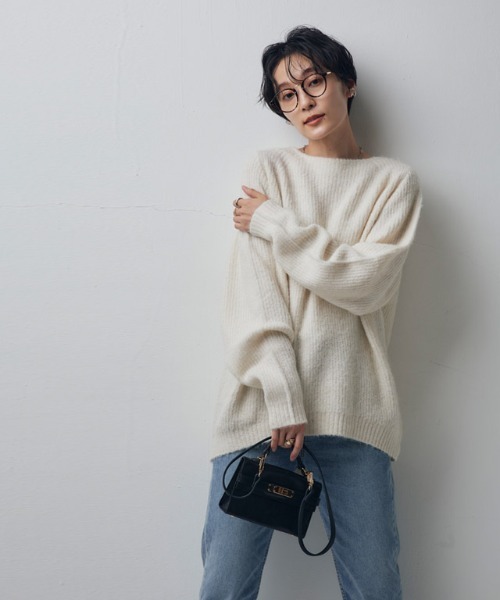 [RASW]アルパカ混ラウンドヘムニット（ニット/セーター）｜RASW（ラス）