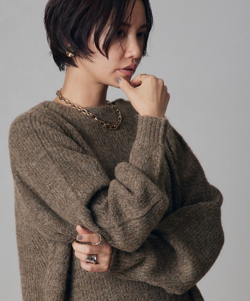 [RASW]アルパカ混ラウンドヘムニット（ニット/セーター）｜RASW（ラス）