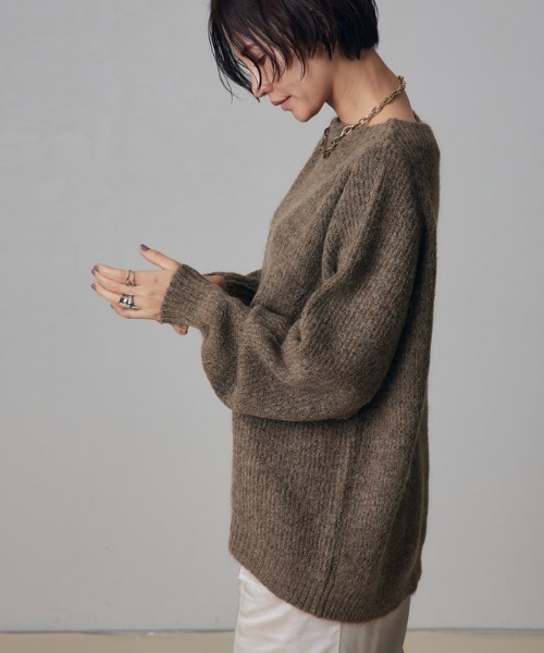 [RASW]アルパカ混ラウンドヘムニット（ニット/セーター）｜RASW（ラス）