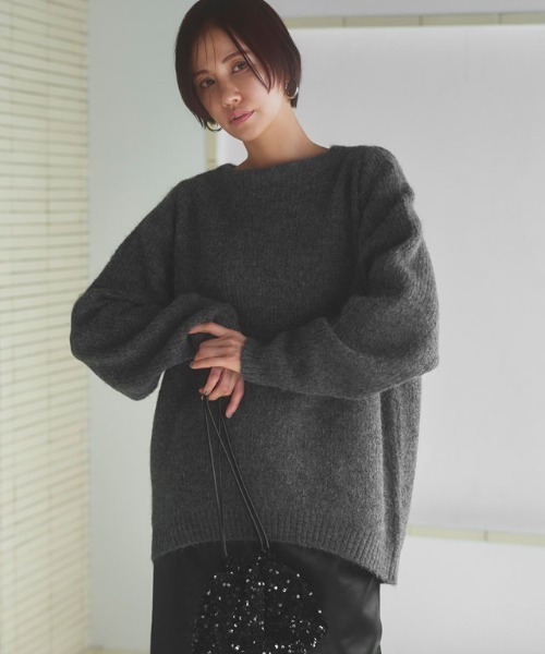 [RASW]アルパカ混ラウンドヘムニット（ニット/セーター）｜RASW（ラス）