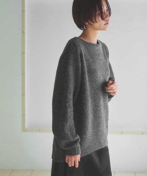 [RASW]アルパカ混ラウンドヘムニット（ニット/セーター）｜RASW（ラス）
