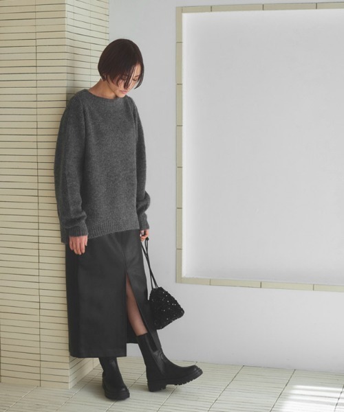 [RASW]アルパカ混ラウンドヘムニット（ニット/セーター）｜RASW（ラス）