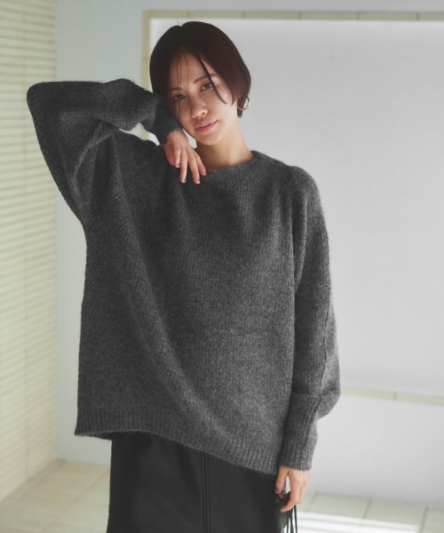 [RASW]アルパカ混ラウンドヘムニット（ニット/セーター）｜RASW（ラス）