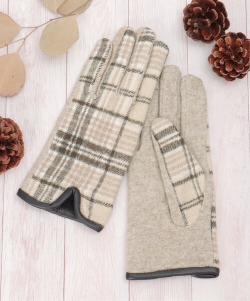 LBC（エルビーシー）の「チェックパターングローブ（手袋・レディース・ブラック/ベージュ・FREE）」の14枚目の写真