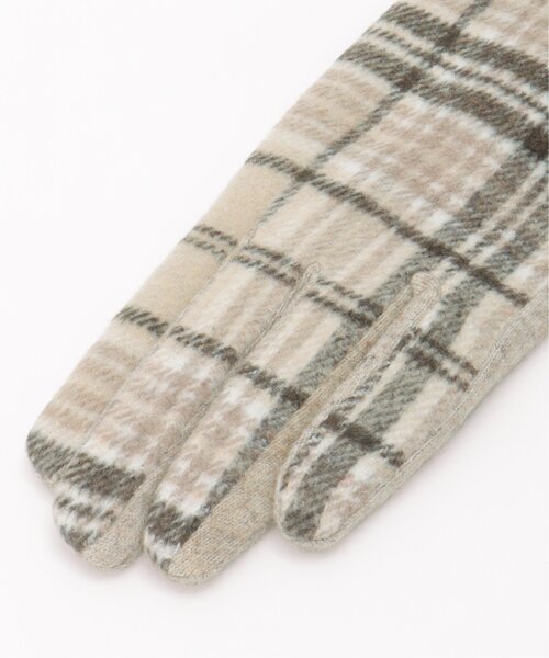 LBC（エルビーシー）の「チェックパターングローブ（手袋・レディース・ブラック/ベージュ・FREE）」の4枚目の写真