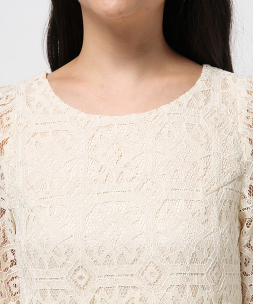 ROSE BUD（ローズバッド）の「LBL-15209  3/4SLV ROUND/N P/O BLOUSE（シャツ/ブラウス・レディース・アイボリー/ネイビー・ONE SIZE）」の9枚目の写真