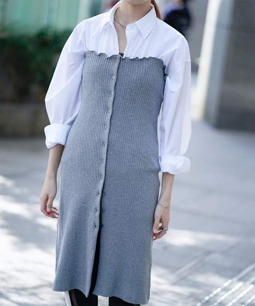 JOINT WORKS（ジョイントワークス）の「2WAY ニットワンピース（ワンピース・レディース・ブラック/グレー/ピンク・FREE）」の3枚目の写真