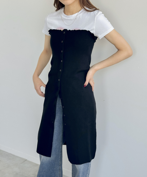 JOINT WORKS（ジョイントワークス）の「2WAY ニットワンピース（ワンピース・レディース・ブラック/グレー/ピンク・FREE）」の2枚目の写真