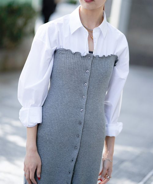 JOINT WORKS（ジョイントワークス）の「2WAY ニットワンピース（ワンピース・レディース・ブラック/グレー/ピンク・FREE）」の8枚目の写真