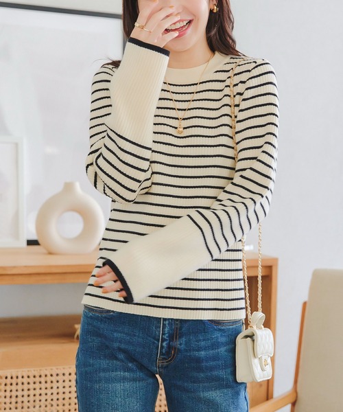 セール】選べるフレア袖orベーシック袖！袖バイカラーもっちり