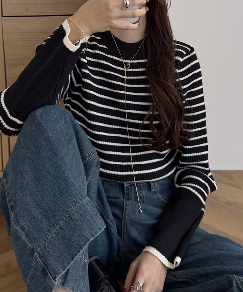 新品♡AGAWD♡バイカラーリブニット♡送料込み バイカラーリブニット | ZAZABYS