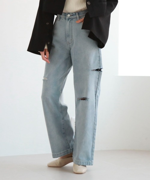 archives(アルシーヴ)の「ダメージデニム(デニムパンツ・レディース・グレー/ブラック/サックスブルー・SMALL/MEDIUM)」の17枚目の写真