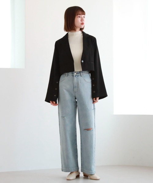 archives(アルシーヴ)の「ダメージデニム(デニムパンツ・レディース・グレー/ブラック/サックスブルー・SMALL/MEDIUM)」の22枚目の写真