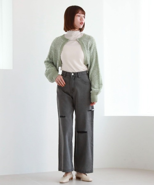 archives(アルシーヴ)の「ダメージデニム(デニムパンツ・レディース・グレー/ブラック/サックスブルー・SMALL/MEDIUM)」の8枚目の写真