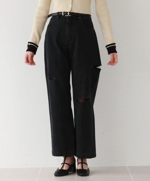 archives(アルシーヴ)の「ダメージデニム(デニムパンツ・レディース・グレー/ブラック/サックスブルー・SMALL/MEDIUM)」の11枚目の写真