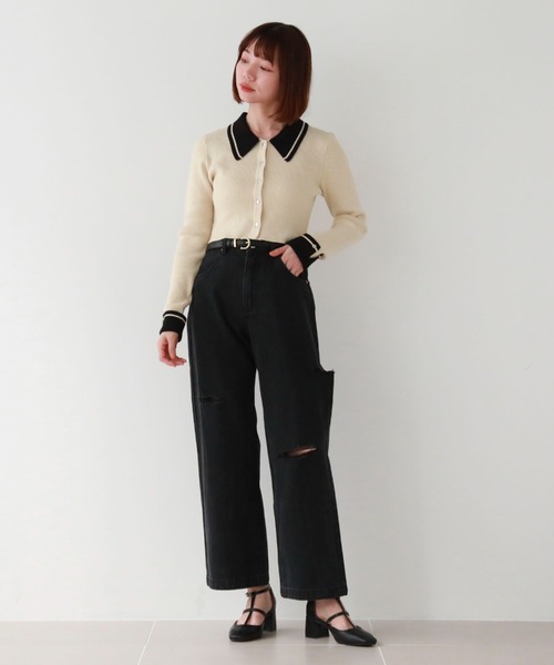 archives(アルシーヴ)の「ダメージデニム(デニムパンツ・レディース・グレー/ブラック/サックスブルー・SMALL/MEDIUM)」の16枚目の写真