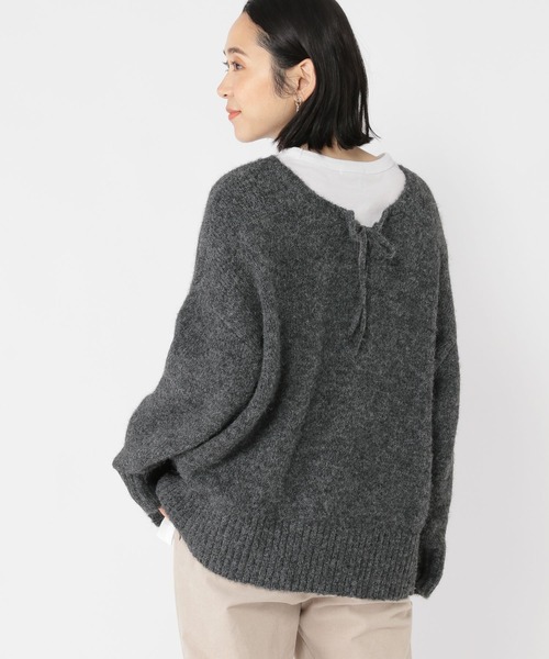 studio CLIP（スタディオクリップ）の「3ゲージ ダブルフロントリボンプルオーバー（ニット/セーター・レディース・チャコール/モカ/ライトブルー/オレンジ・FREE）」の7枚目の写真