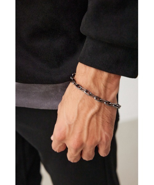 AZUL by moussy（アズールバイマウジー）の「スクエアチェーンブレスレット（ブレスレット・メンズ・シルバー/ブラック・FREE）」の14枚目の写真