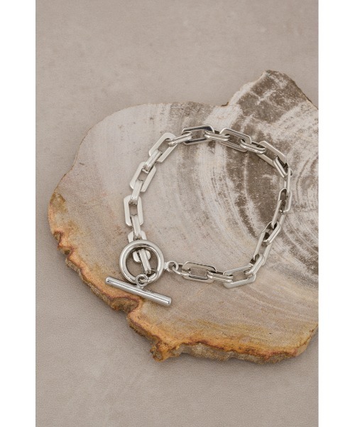 AZUL by moussy（アズールバイマウジー）の「スクエアチェーンブレスレット（ブレスレット・メンズ・シルバー/ブラック・FREE）」の10枚目の写真