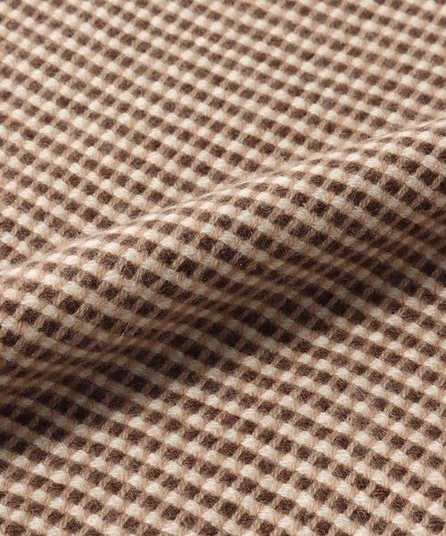 未使用 イタリア フランコバッシ カシミヤ+ウール ブラウン×ベージュ FRANCO BASSI / フランコ バッシ】PATTERN STOLE（マフラー）｜FRANCO