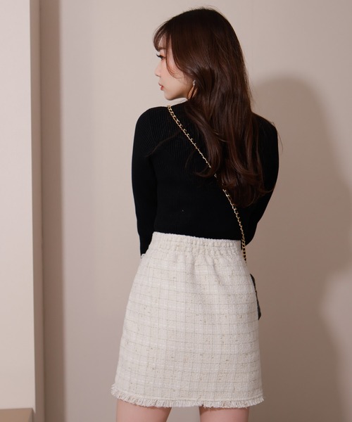 フリンジツイードラップスカート（スカート）｜LIPSERVICE（リップサービス）