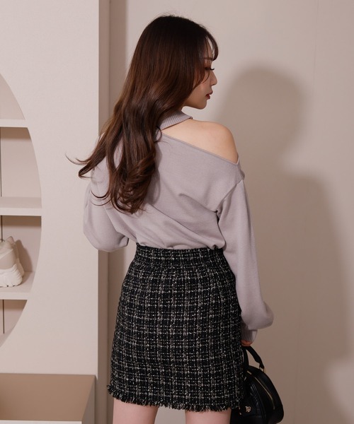 フリンジツイードラップスカート（スカート）｜LIPSERVICE（リップサービス）