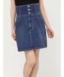 MERCURYDUO | デニムコルセットミニスカート(デニムスカート)