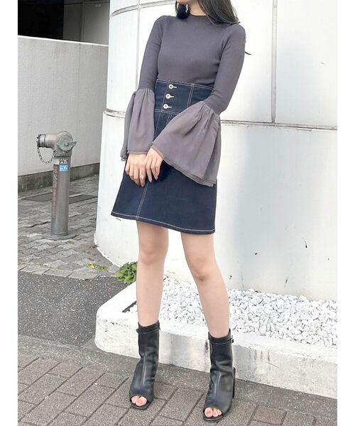 MERCURYDUO（マーキュリーデュオ）の「デニムコルセットミニスカート（デニムスカート・レディース・ブルー/インディゴブルー・SMALL/MEDIUM）」の6枚目の写真