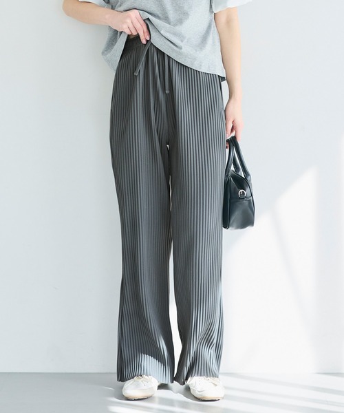 coca（coca）（コカ）の「＼新色追加／ジョーゼットリブパンツ　カットオフ可能/速乾/シワ防止（その他パンツ・レディース・ブラック/ライトベージュ/グレー/アイボリー/ライトグリーン/ライトブルー/チャコール/ブラウン/ネイビー/ライトグレー/ピンク/ワイン/イエロー/カーキ/ライトピンク・L/M/XL/S）」の5枚目の写真