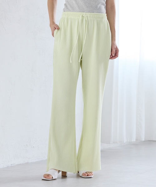 coca（coca）（コカ）の「＼新色追加／ジョーゼットリブパンツ　カットオフ可能/速乾/シワ防止（その他パンツ・レディース・ブラック/ライトベージュ/グレー/アイボリー/ライトグリーン/ライトブルー/チャコール/ブラウン/ネイビー/ライトグレー/ピンク/ワイン/イエロー/カーキ/ライトピンク・L/M/XL/S）」の9枚目の写真