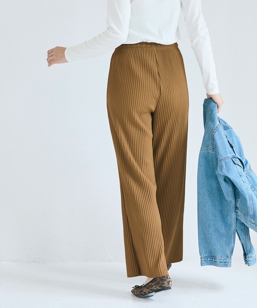 coca（coca）（コカ）の「＼新色追加／ジョーゼットリブパンツ　カットオフ可能/速乾/シワ防止（その他パンツ・レディース・ブラック/ライトベージュ/グレー/アイボリー/ライトグリーン/ライトブルー/チャコール/ブラウン/ネイビー/ライトグレー/ピンク/ワイン/イエロー/カーキ/ライトピンク・L/M/XL/S）」の22枚目の写真