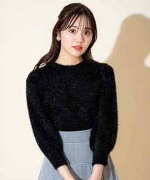 キラキラパフ袖プルオーバー