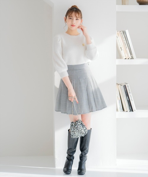 WILLSELECTION（ウィルセレクション）の「キラキラパフ袖プルオーバー（ニット/セーター・レディース・ブラック/サックスブルー/ピンク/オフホワイト/ミント・FREE）」の12枚目の写真