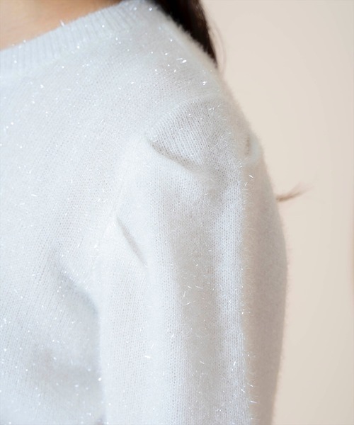 WILLSELECTION（ウィルセレクション）の「キラキラパフ袖プルオーバー（ニット/セーター・レディース・ブラック/サックスブルー/ピンク/オフホワイト/ミント・FREE）」の15枚目の写真