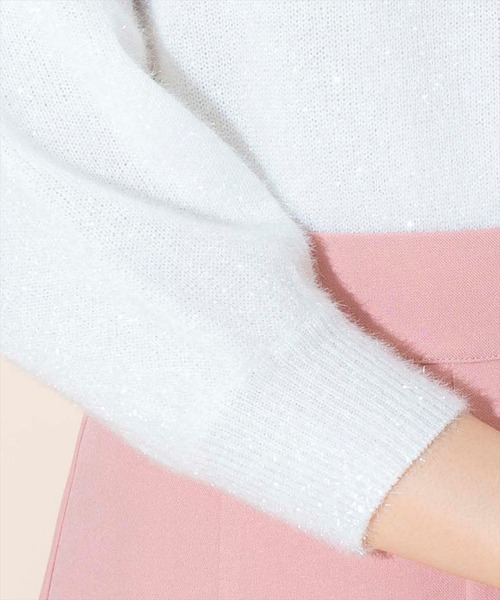 WILLSELECTION（ウィルセレクション）の「キラキラパフ袖プルオーバー（ニット/セーター・レディース・ブラック/サックスブルー/ピンク/オフホワイト/ミント・FREE）」の17枚目の写真