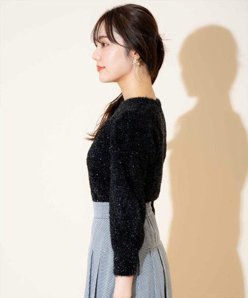 WILLSELECTION（ウィルセレクション）の「キラキラパフ袖プルオーバー（ニット/セーター・レディース・ブラック/サックスブルー/ピンク/オフホワイト/ミント・FREE）」の22枚目の写真