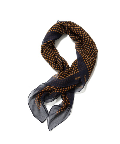 SASQUATCHfabrix.(サスクワァッチファブリックス)の「Sasquatchfabrix./サスクワッチファブリックス/“PEACEFUL” SILK SCARF 24SS-GOA-002(バンダナ/スカーフ・メンズ・レッド/モスグリーン/ネイビー・F)」の3枚目の写真