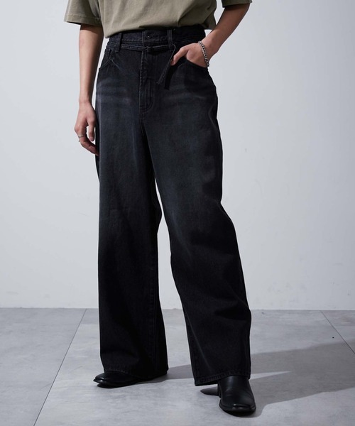 WEGO(ウィゴー)の「WEGO/スーパーバギーJEANS(デニムパンツ・メンズ・スカイブルー/ダークインディゴブルー/ブラック系その他・LARGE/MEDIUM/SMALL)」の17枚目の写真