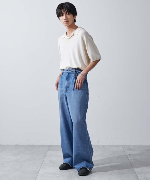 WEGO(ウィゴー)の「WEGO/スーパーバギーJEANS(デニムパンツ・メンズ・スカイブルー/ダークインディゴブルー/ブラック系その他・LARGE/MEDIUM/SMALL)」の11枚目の写真