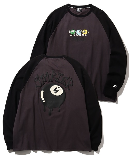 STARTER BLACK LABEL(スターターブラックレーベル)の「【STARTER /スターター】 ビリヤードグラフィック ラグランロングスリーブTシャツ(Tシャツ/カットソー・メンズ・チャコールグレー/ホワイト系/ホワイト系1・M/L/XL)」の3枚目の写真
