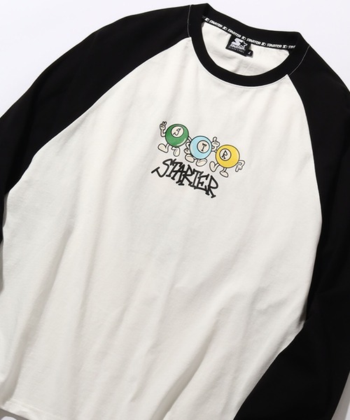 STARTER BLACK LABEL(スターターブラックレーベル)の「【STARTER /スターター】 ビリヤードグラフィック ラグランロングスリーブTシャツ(Tシャツ/カットソー・メンズ・チャコールグレー/ホワイト系/ホワイト系1・M/L/XL)」の6枚目の写真