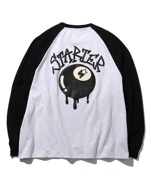 STARTER BLACK LABEL(スターターブラックレーベル)の「【STARTER /スターター】 ビリヤードグラフィック ラグランロングスリーブTシャツ(Tシャツ/カットソー・メンズ・チャコールグレー/ホワイト系/ホワイト系1・M/L/XL)」の9枚目の写真