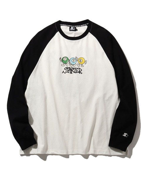 STARTER BLACK LABEL(スターターブラックレーベル)の「【STARTER /スターター】 ビリヤードグラフィック ラグランロングスリーブTシャツ(Tシャツ/カットソー・メンズ・チャコールグレー/ホワイト系/ホワイト系1・M/L/XL)」の12枚目の写真