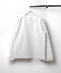 《クルーネックジオメトリックジャガードロングスリーブTシャツ