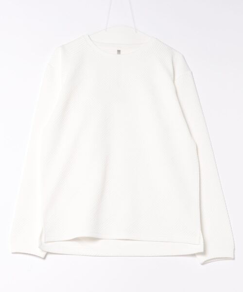 B.I.D.（ビーアイディー）の「《クルーネックジオメトリックジャガードロングスリーブTシャツ（Tシャツ/カットソー・レディース・グレー/ブラック/ホワイト・MEDIUM/LARGE）」の7枚目の写真
