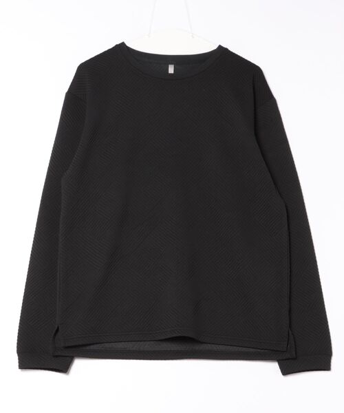 B.I.D.（ビーアイディー）の「《クルーネックジオメトリックジャガードロングスリーブTシャツ（Tシャツ/カットソー・レディース・グレー/ブラック/ホワイト・MEDIUM/LARGE）」の9枚目の写真