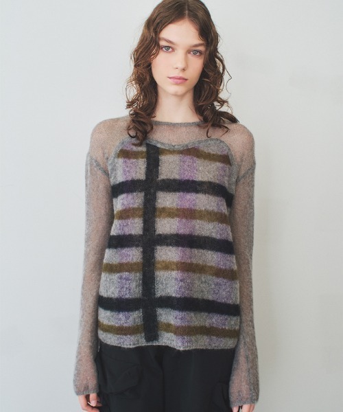soduk(スドーク)の「double striped knit top(ニット/セーター・レディース・ホワイト/グレー・FREE)」の4枚目の写真