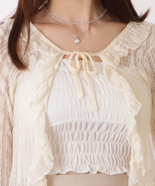 Lace Ladies(レースレディース)の「フリル リボン 総レース ボレロ カーディガン(カーディガン/ボレロ・レディース・ブラック/ホワイト/アイボリー・FREE)」の19枚目の写真