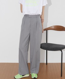 Auntie Rosa Holiday | 【骨格ストレート】【ポリエステルツイル】タックワイドパンツ(スラックス)
